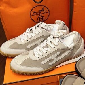 Hermes Jet Beige and White women Sneakers